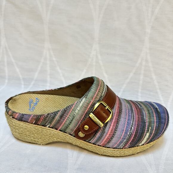 Dansko Shoes - Dansko Jute Mule Slip On Clog Buckle Shoes Women Size 7.5-8 US 38 EU Multicolor